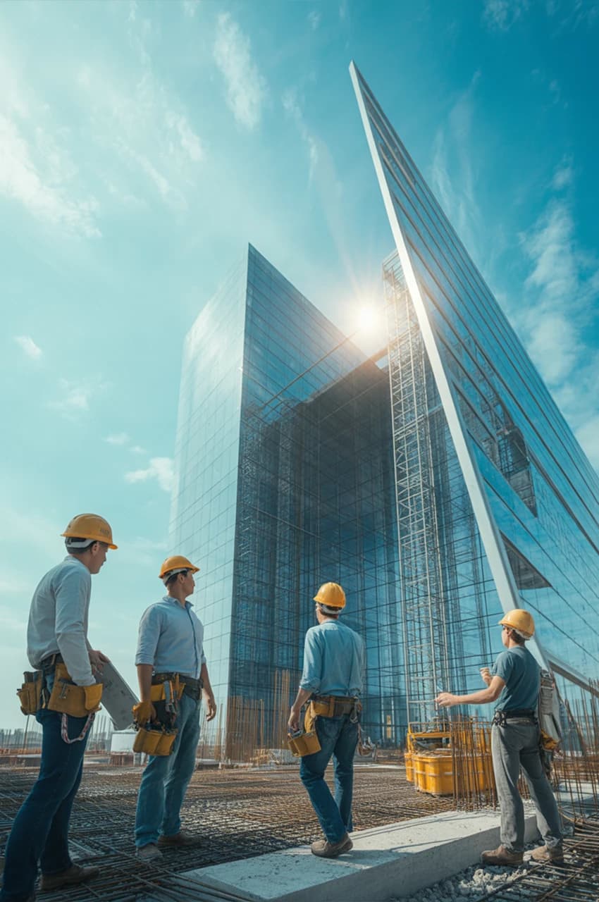 Construction site workers